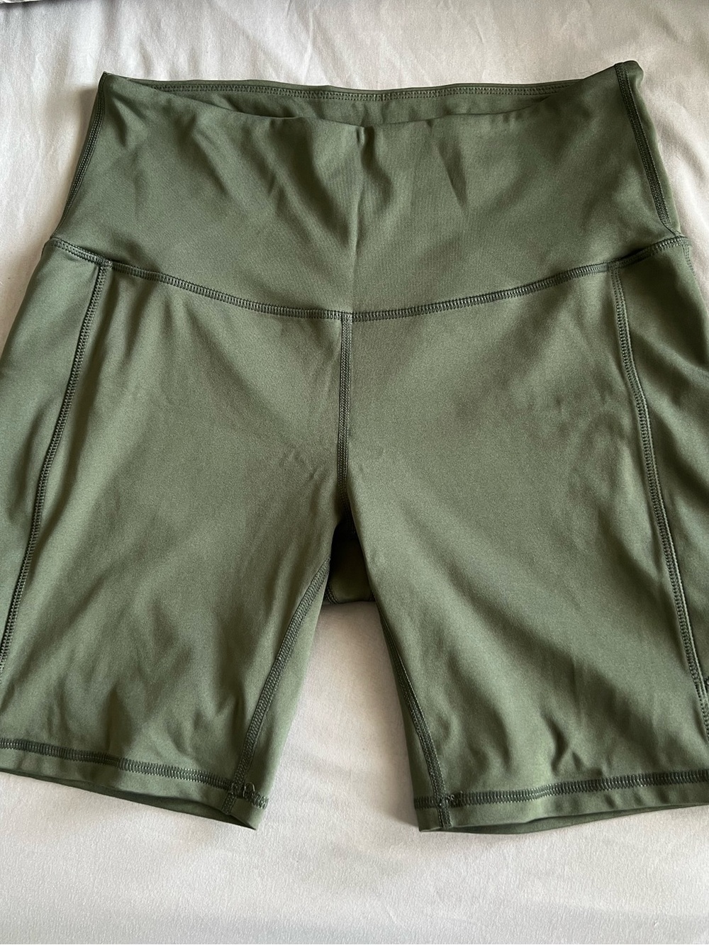 High-Rise Olive Green Women's Bike Shorts